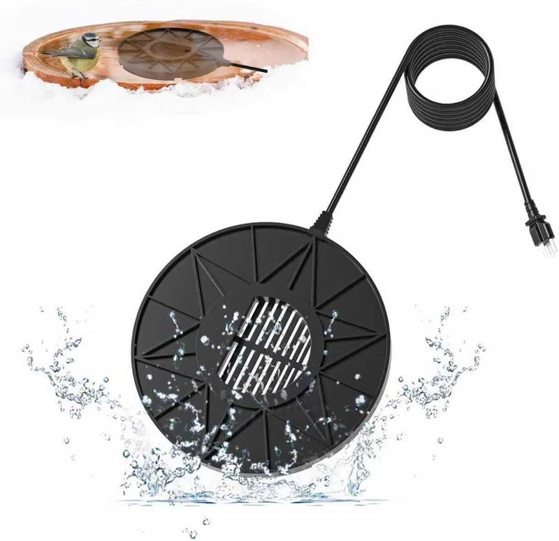 Runbvane 70W Bird Bath Heater for Outdoor in Winter, Heater Pond De-Icer with Thermostat,Chicken Water Heater Black - Image 1